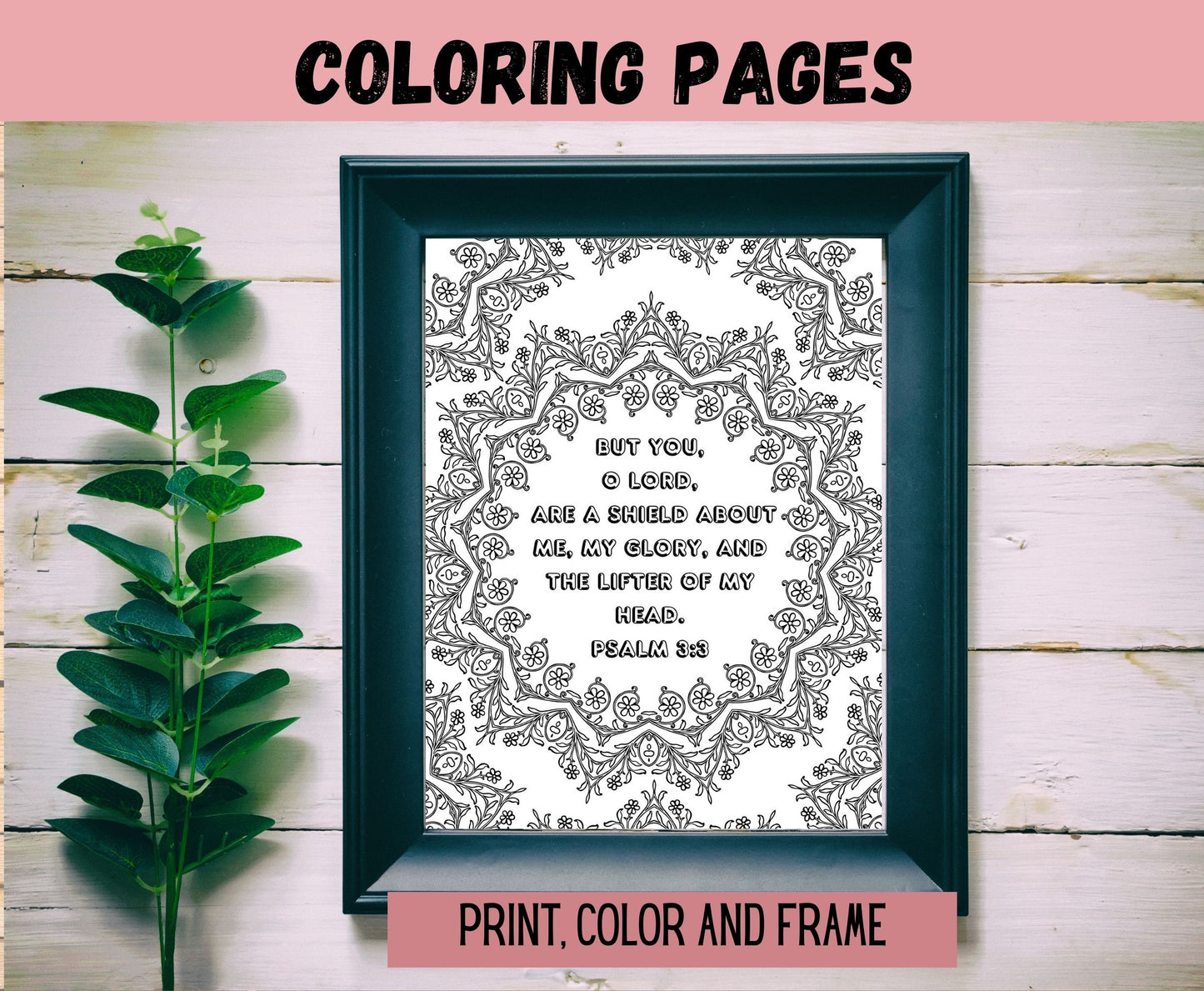 Bible Verses V4 - Digital Printable Bible Verse Coloring Book, Adult Coloring