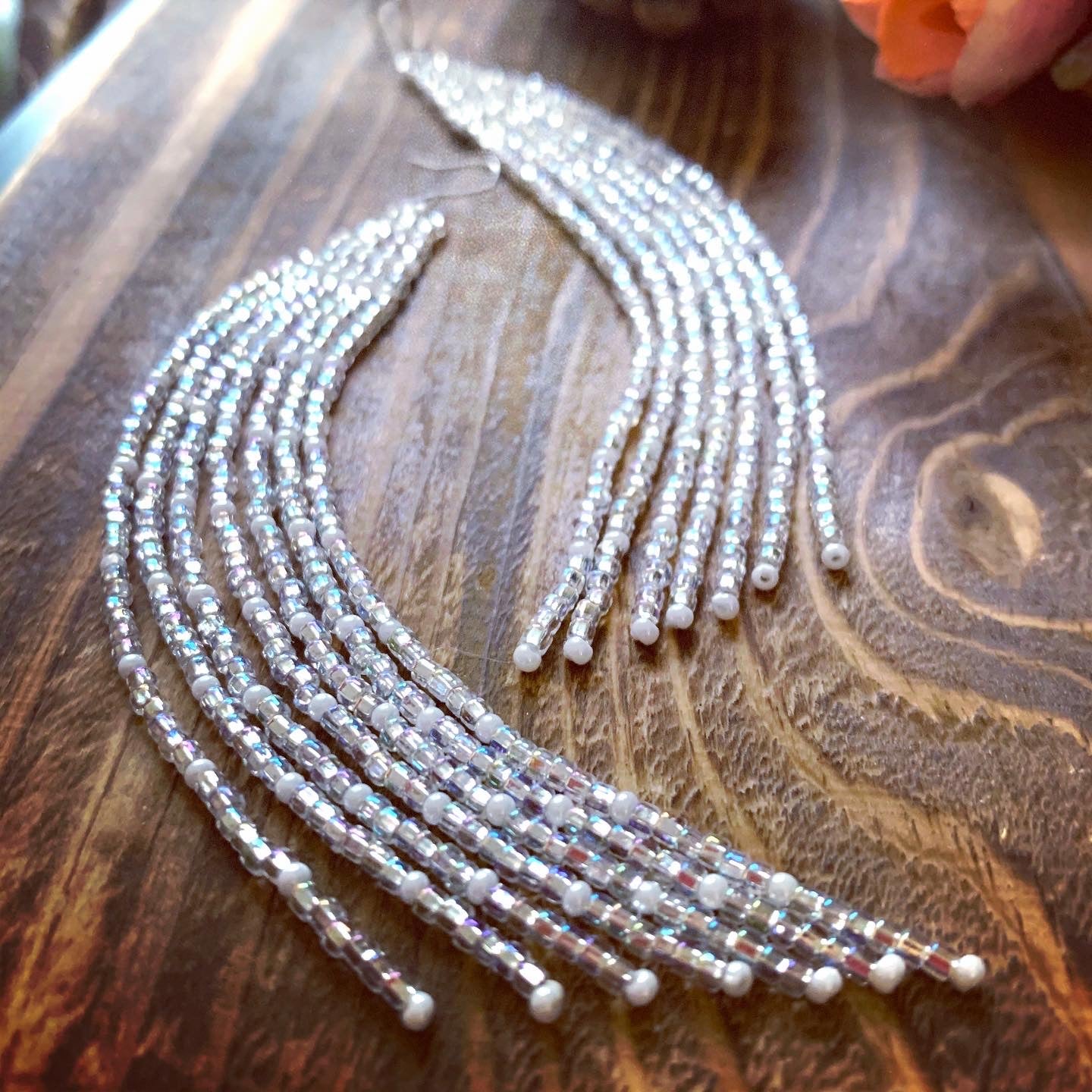 Shoulder Duster : Haley's Comet - White | Fringe Earrings