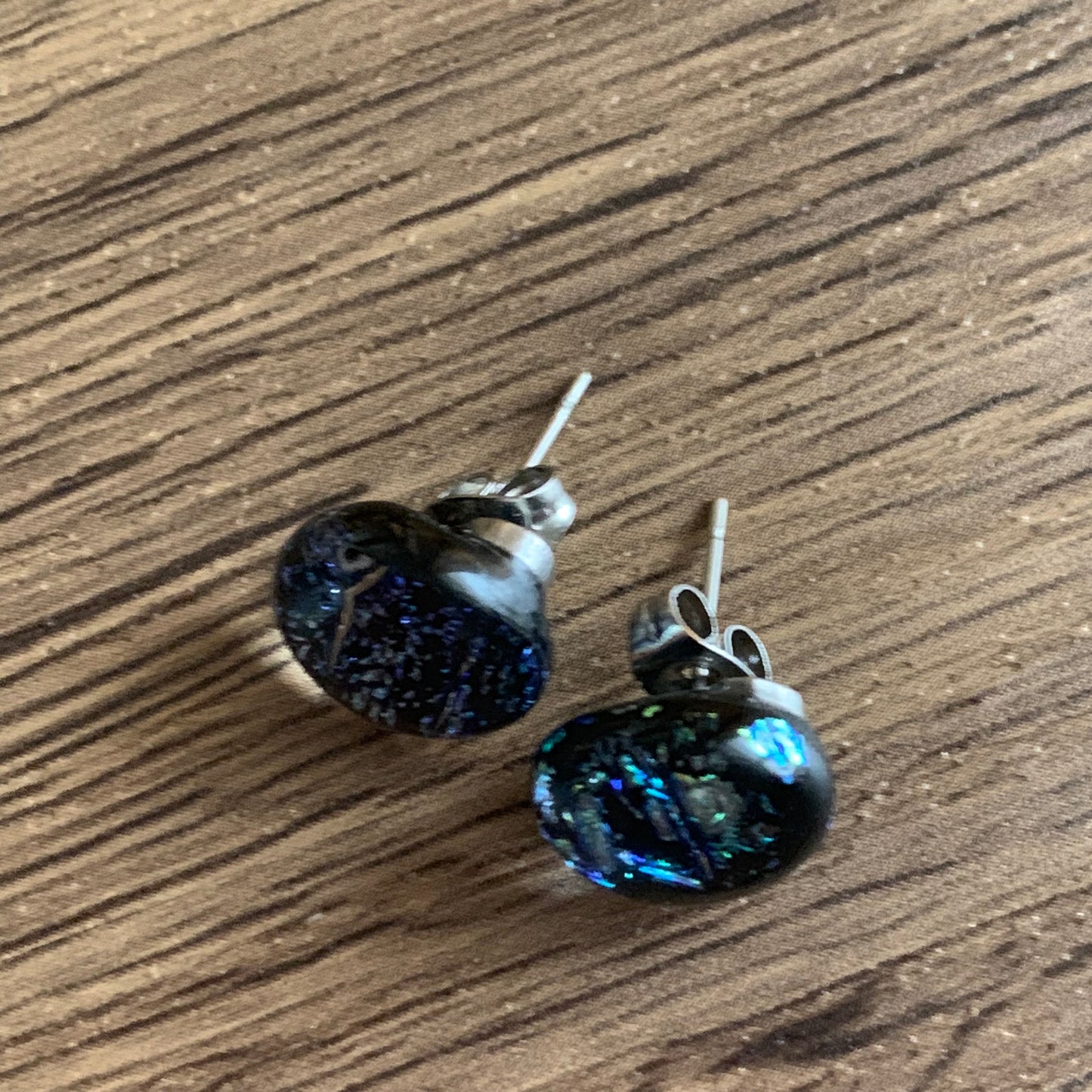 Fused Glass Earring Studs | Storm Clouds FGE45