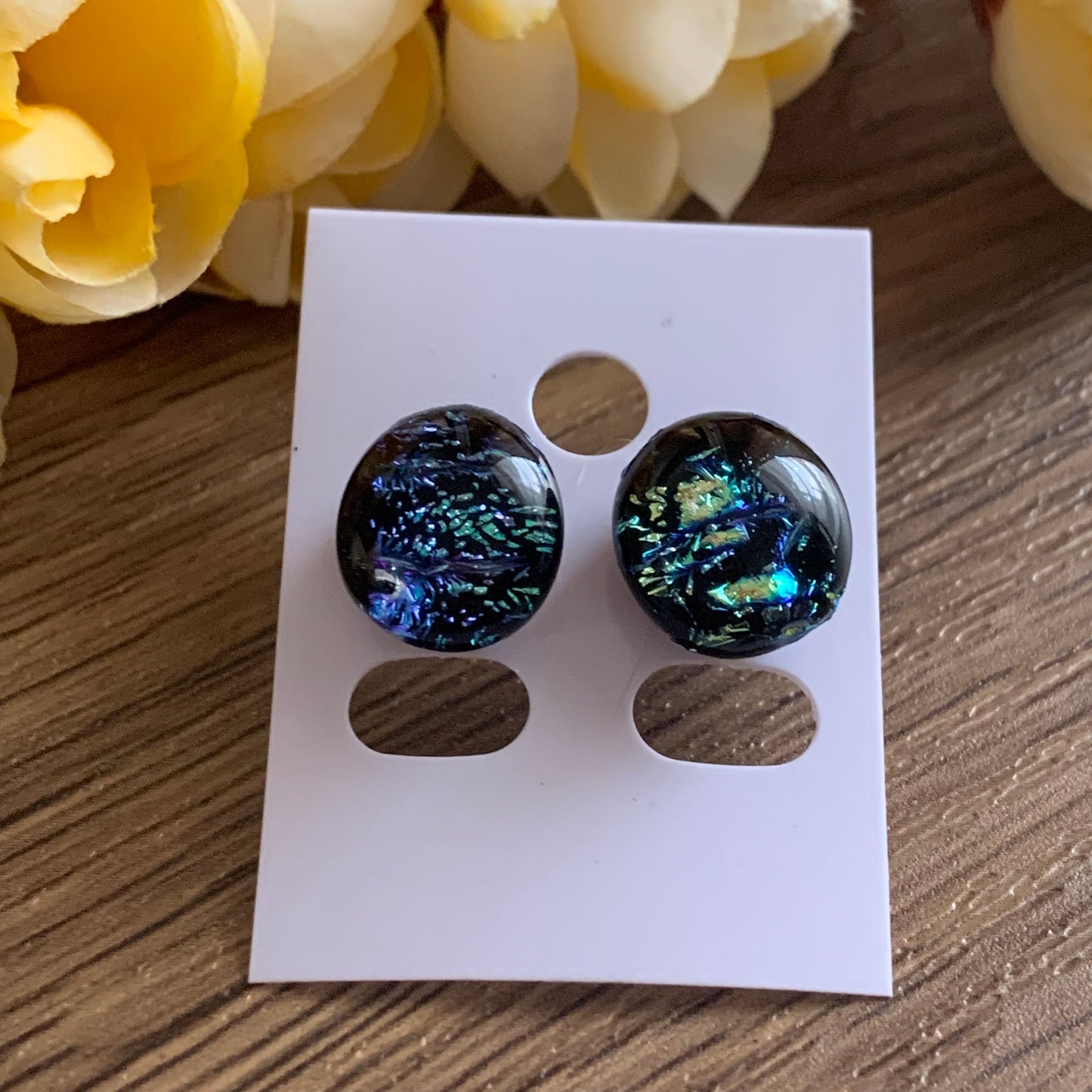 Fused Glass Earring Studs | Storm Clouds FGE45