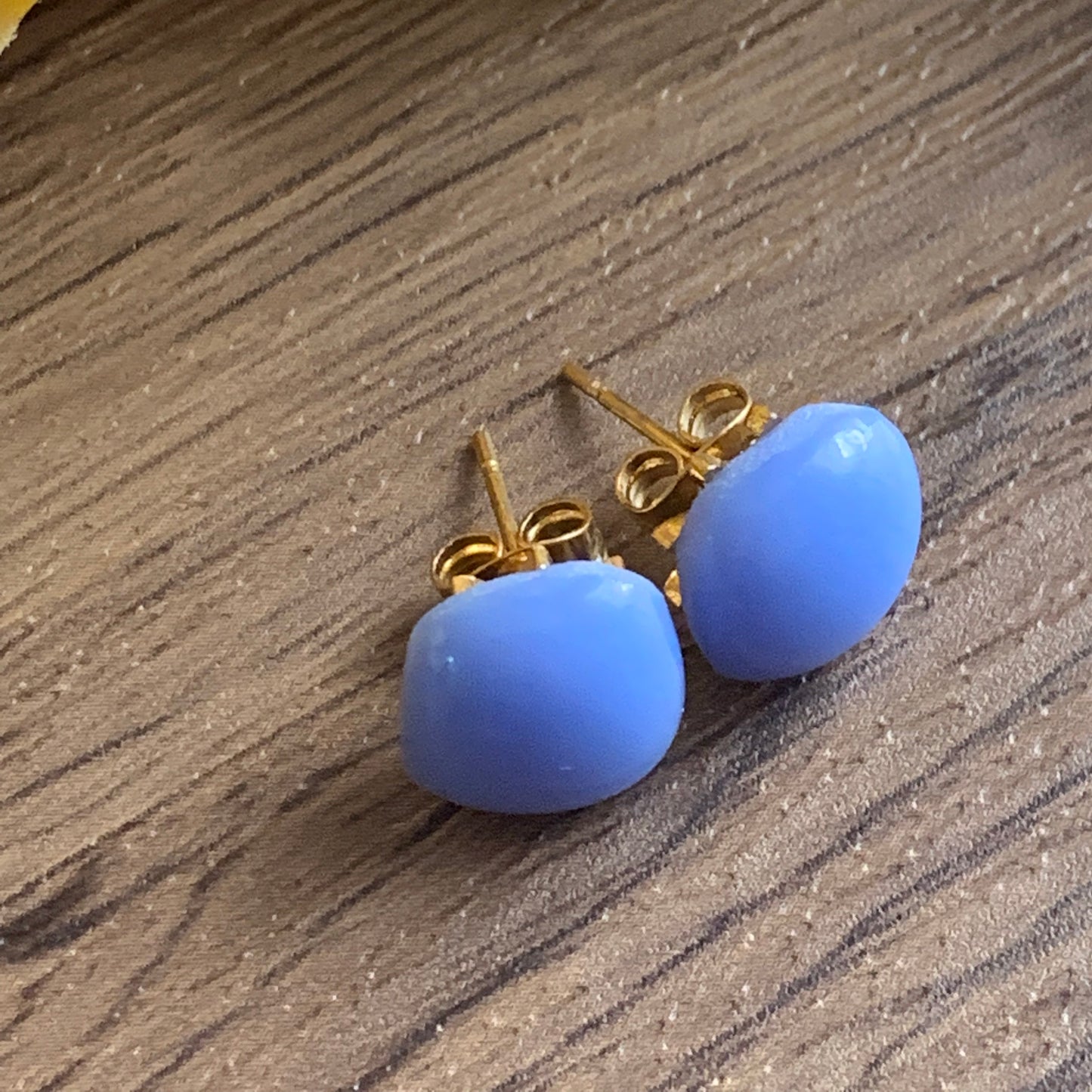 Fused Glass Earring Studs | Lavender SQ - FGE52