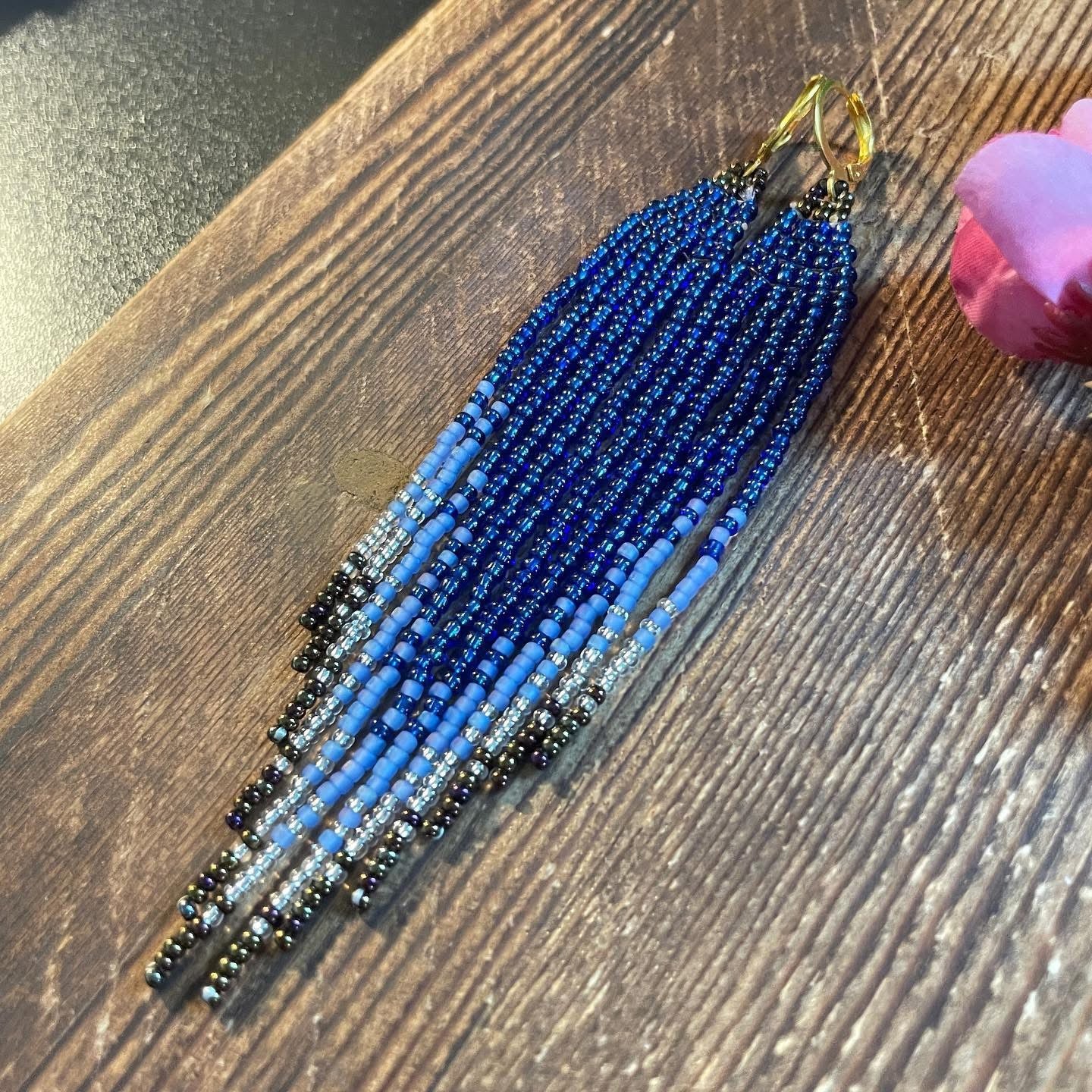 Blue Beadwork Fringe