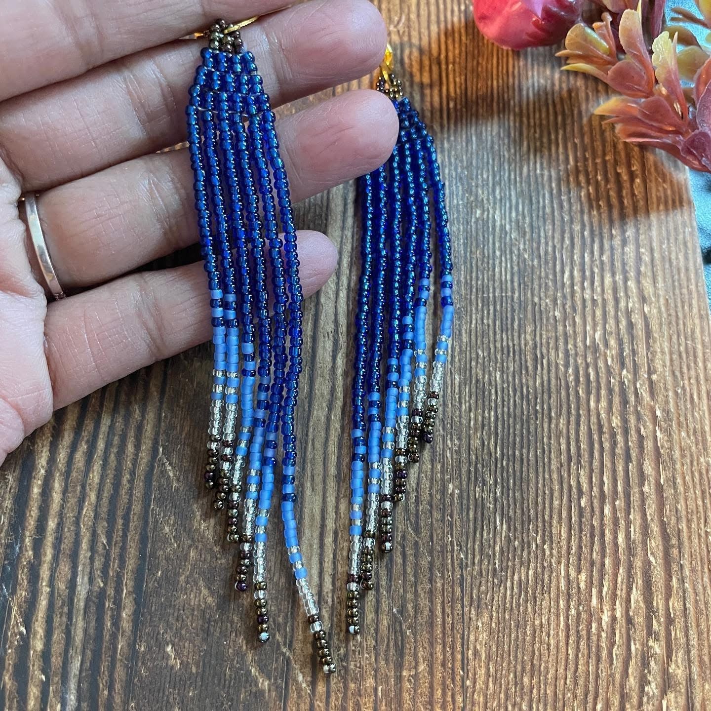 Blue Beadwork Fringe