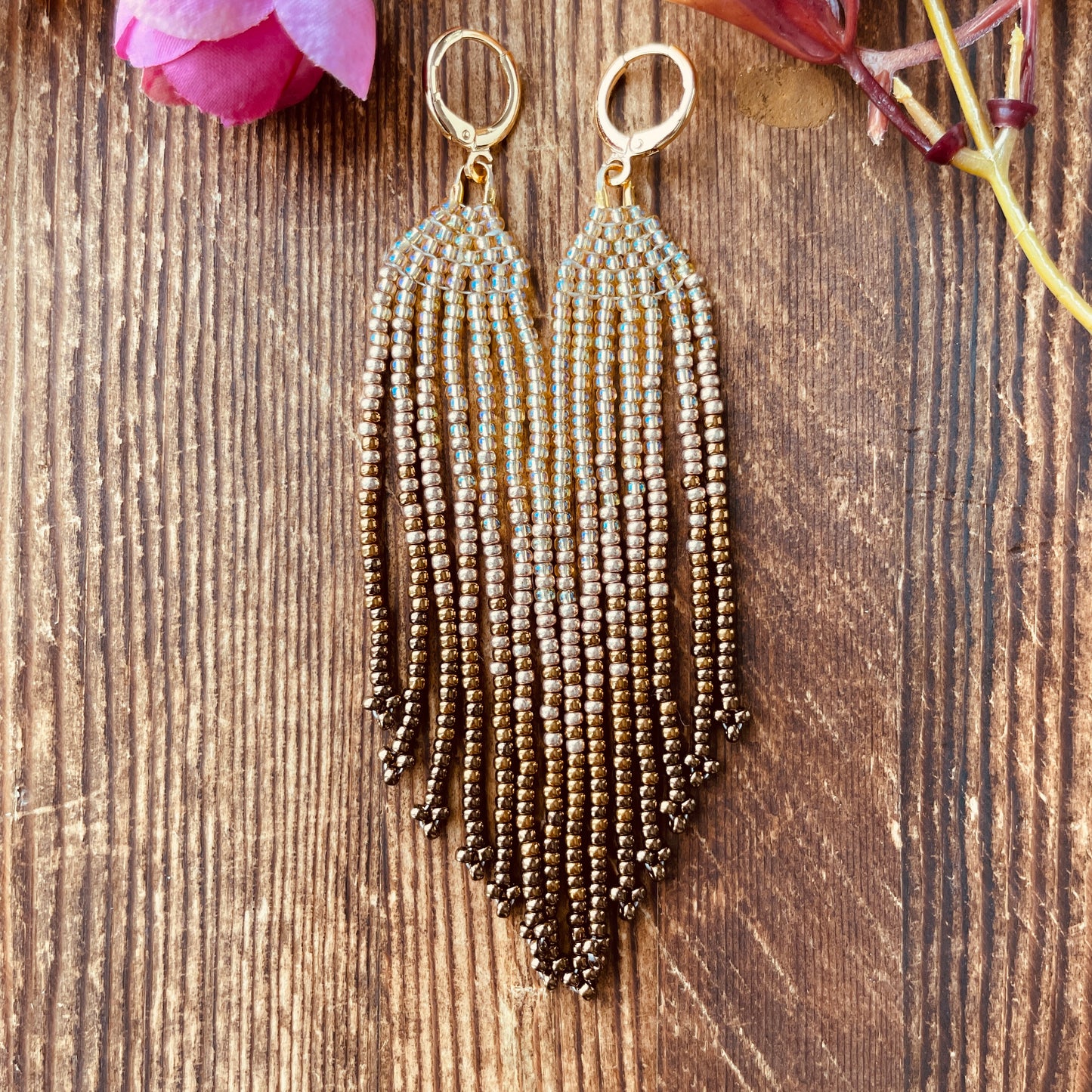 Color Pop : Cream to Bronze | Fringe Earrings
