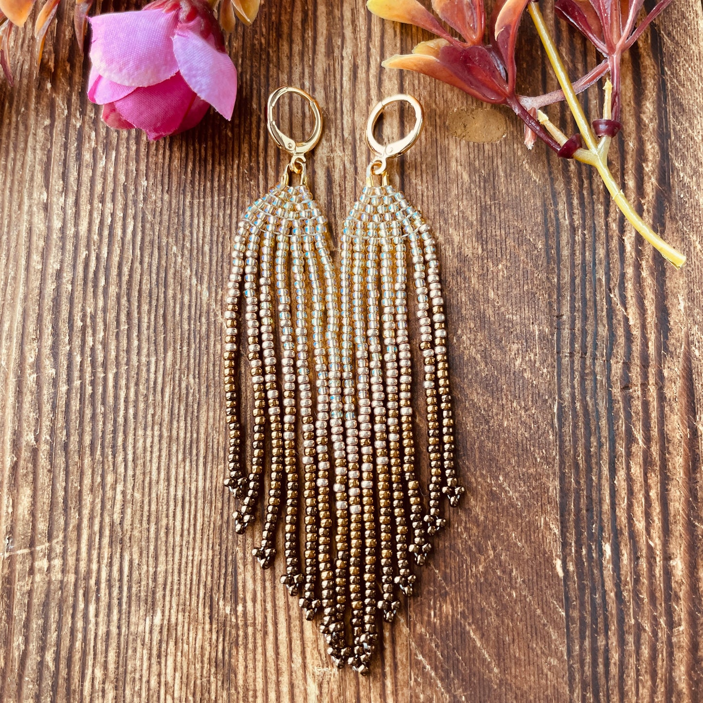 Color Pop : Cream to Bronze | Fringe Earrings