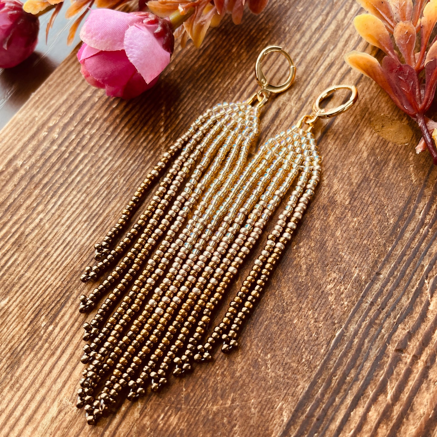 Color Pop : Cream to Bronze | Fringe Earrings