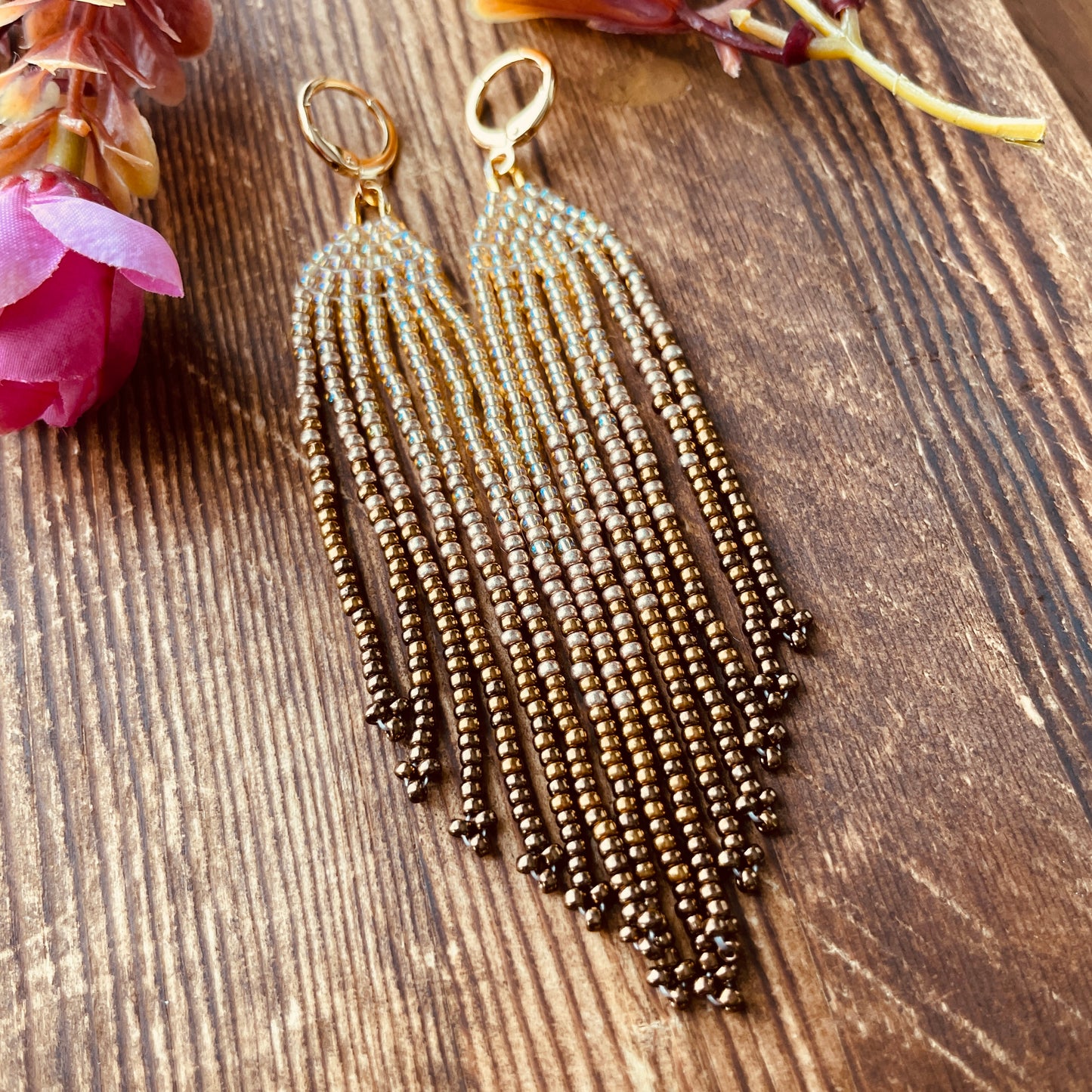 Color Pop : Cream to Bronze | Fringe Earrings