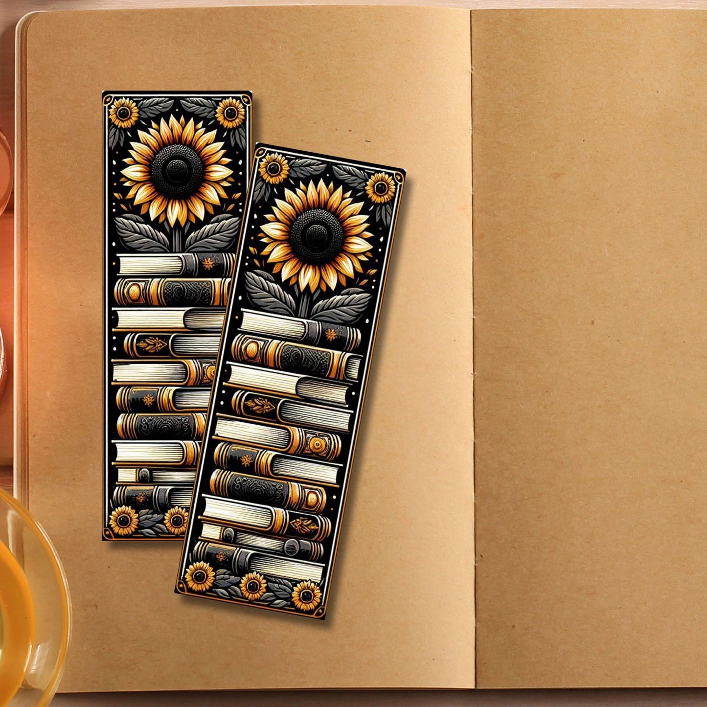 Bookmark: Golden Sunflower BookStack (BKM01)