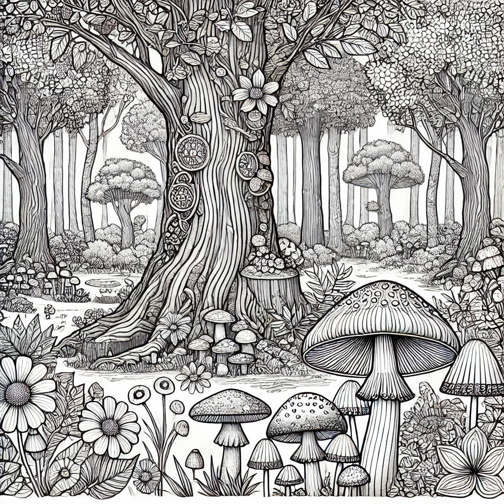 Freebie Coloring Page Mystic Forest 1