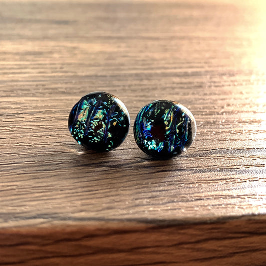 Fused Glass Earring Studs | Storm Clouds FGE45