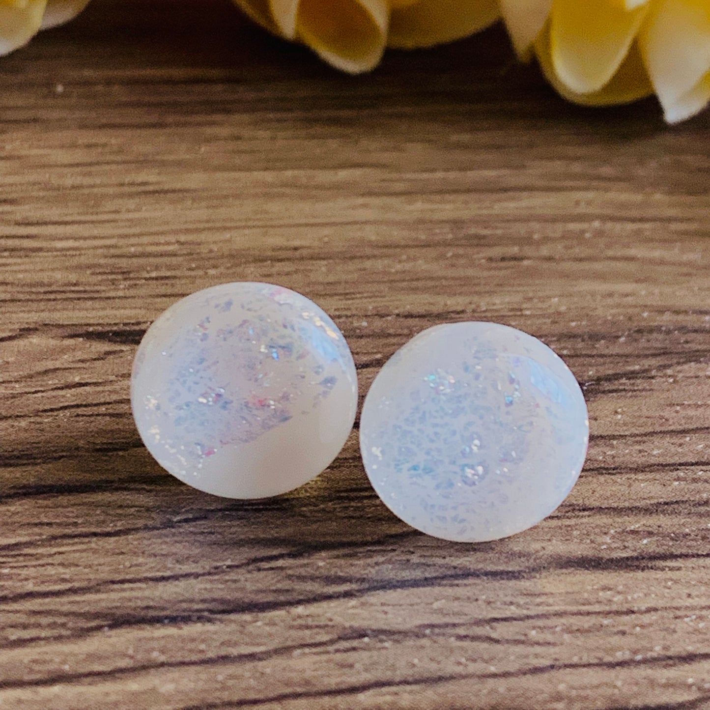 Fused Glass Earring Studs | New Moon - FGE46