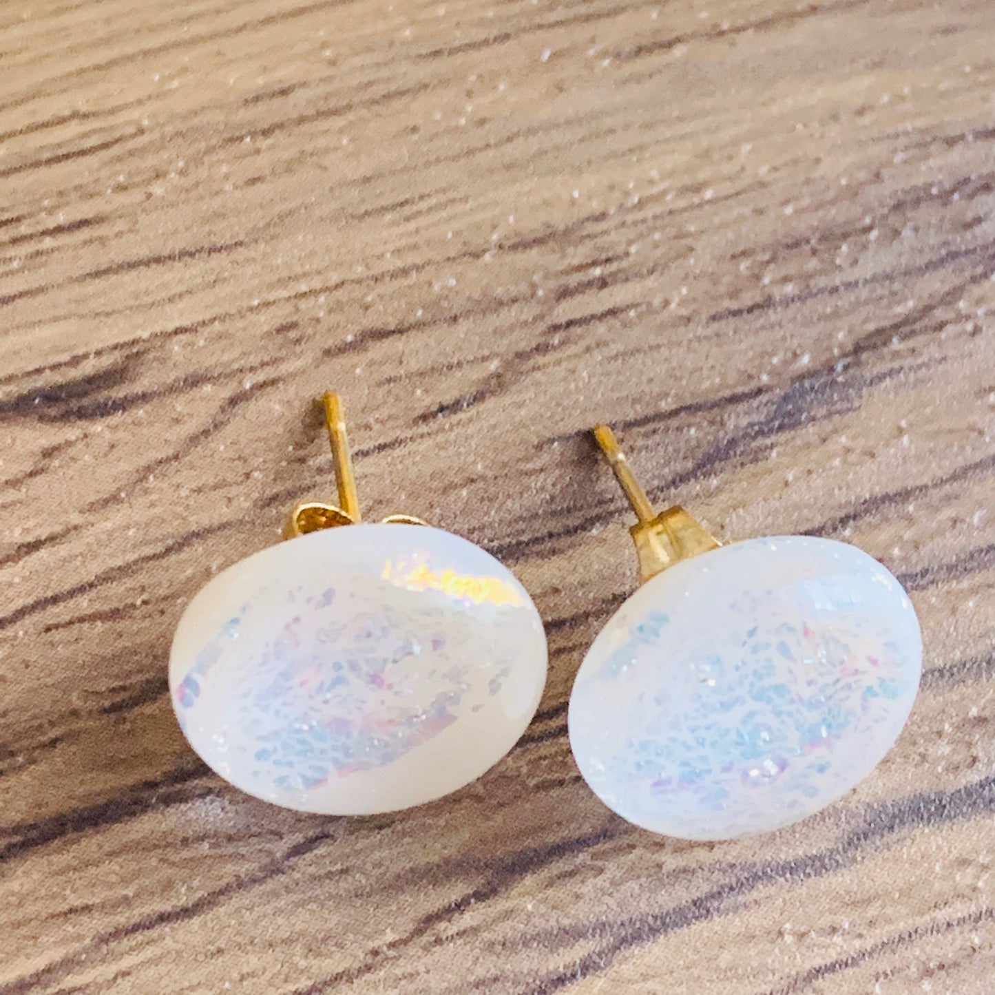 Fused Glass Earring Studs | New Moon - FGE46