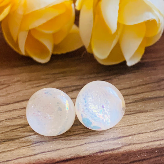 Fused Glass Earring Studs | New Moon - FGE46