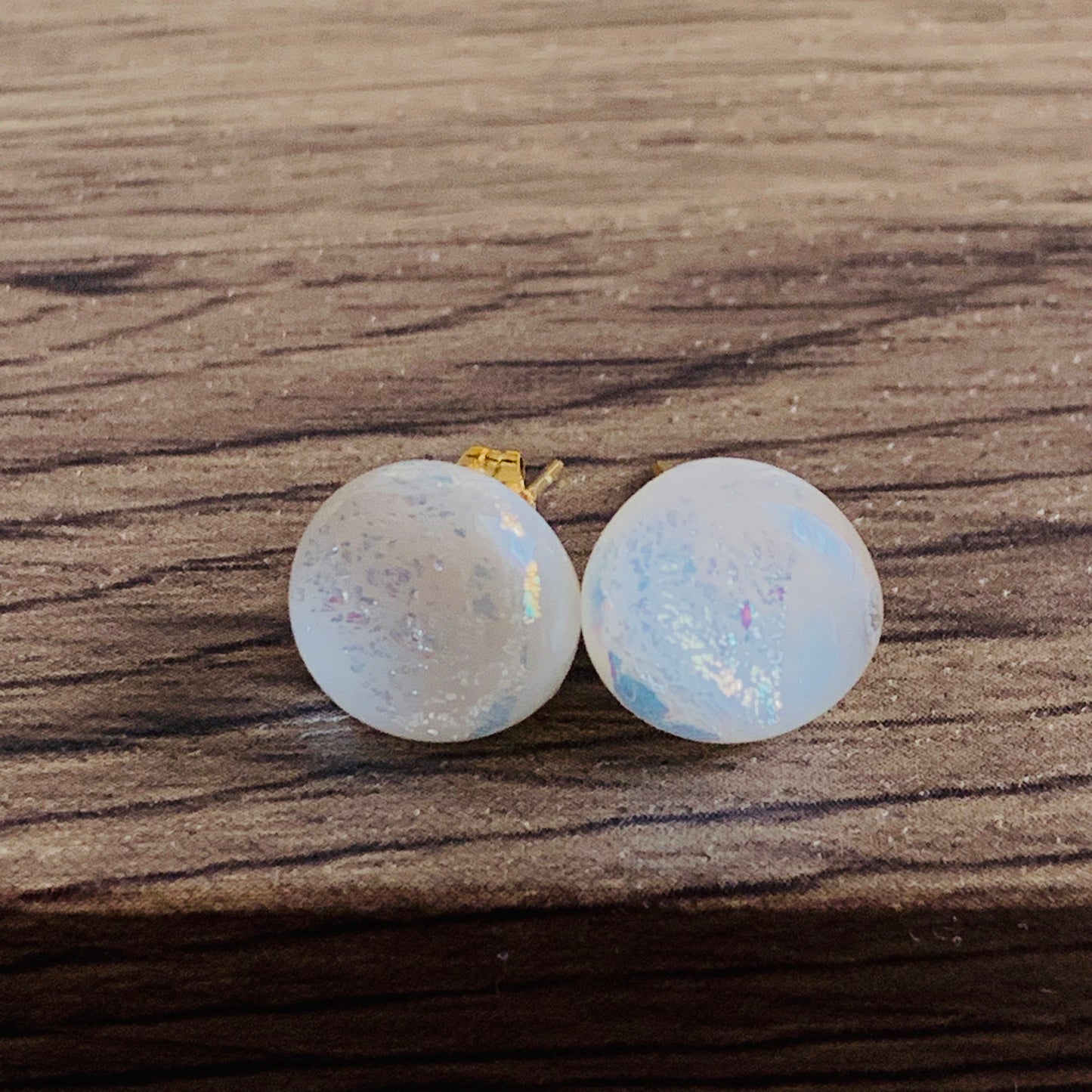 Fused Glass Earring Studs | New Moon - FGE46