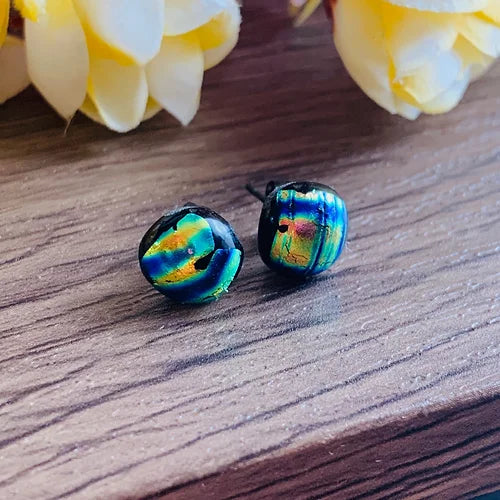 Fused Glass Earring Studs | Serene - FGE48