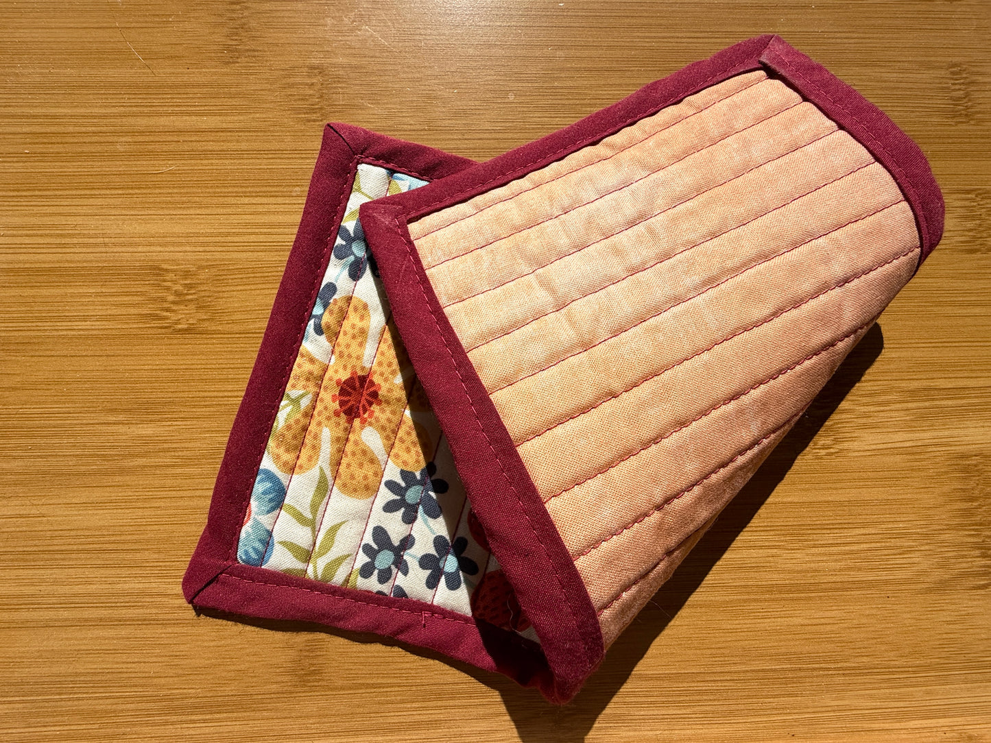 Coffee Mug Rug - Snack Mat (Flowers w/ Binding)