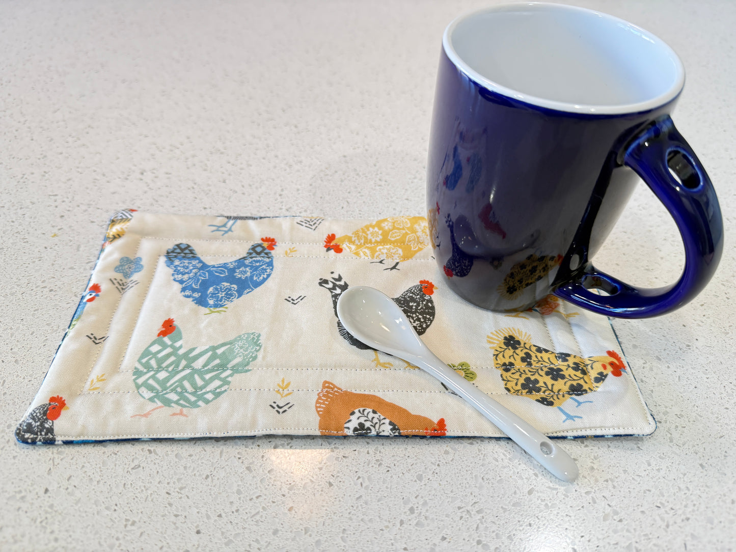 Coffee Mug Rug - Snack Mat (Chickens)