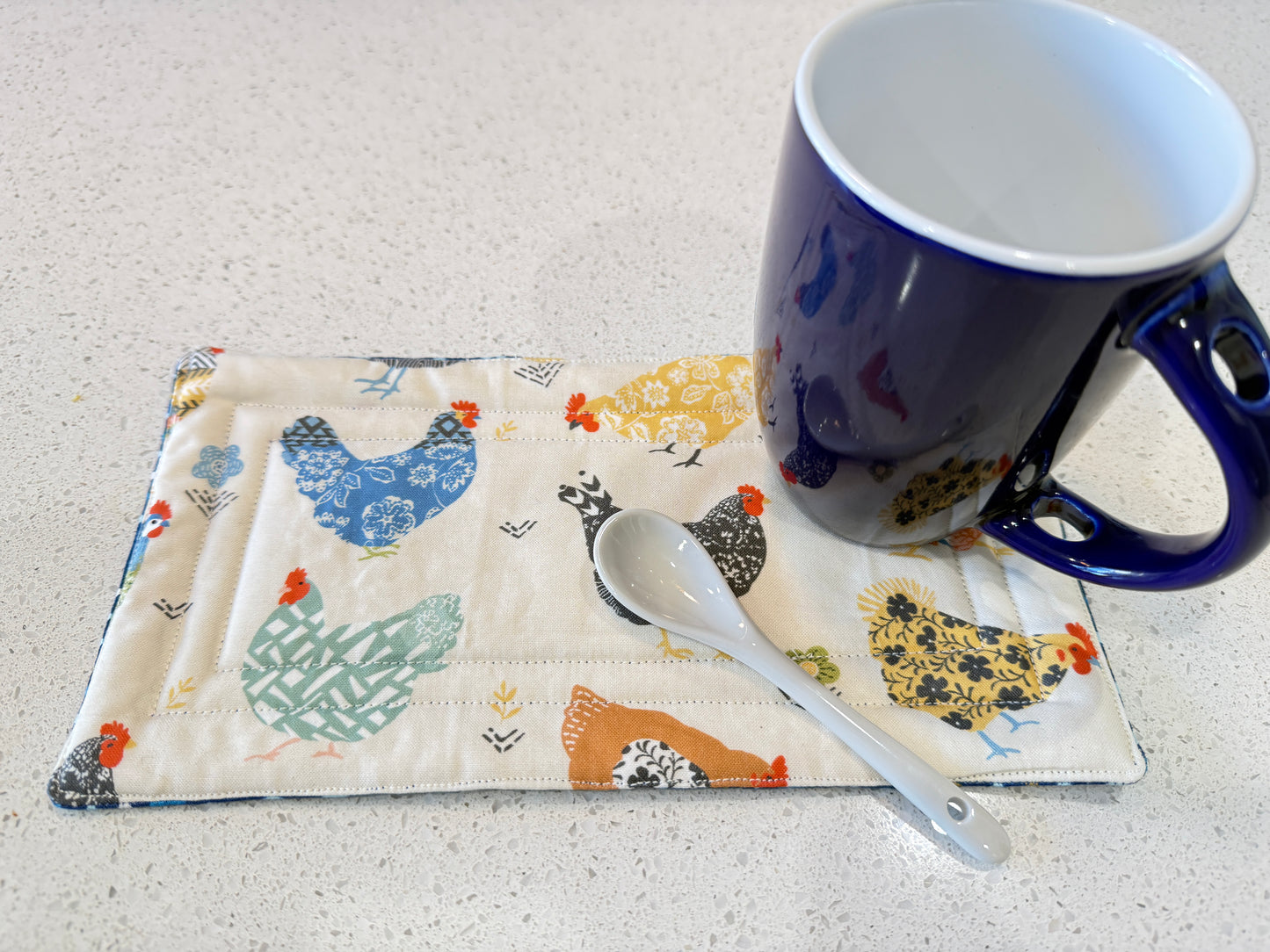 Coffee Mug Rug - Snack Mat (Chickens)