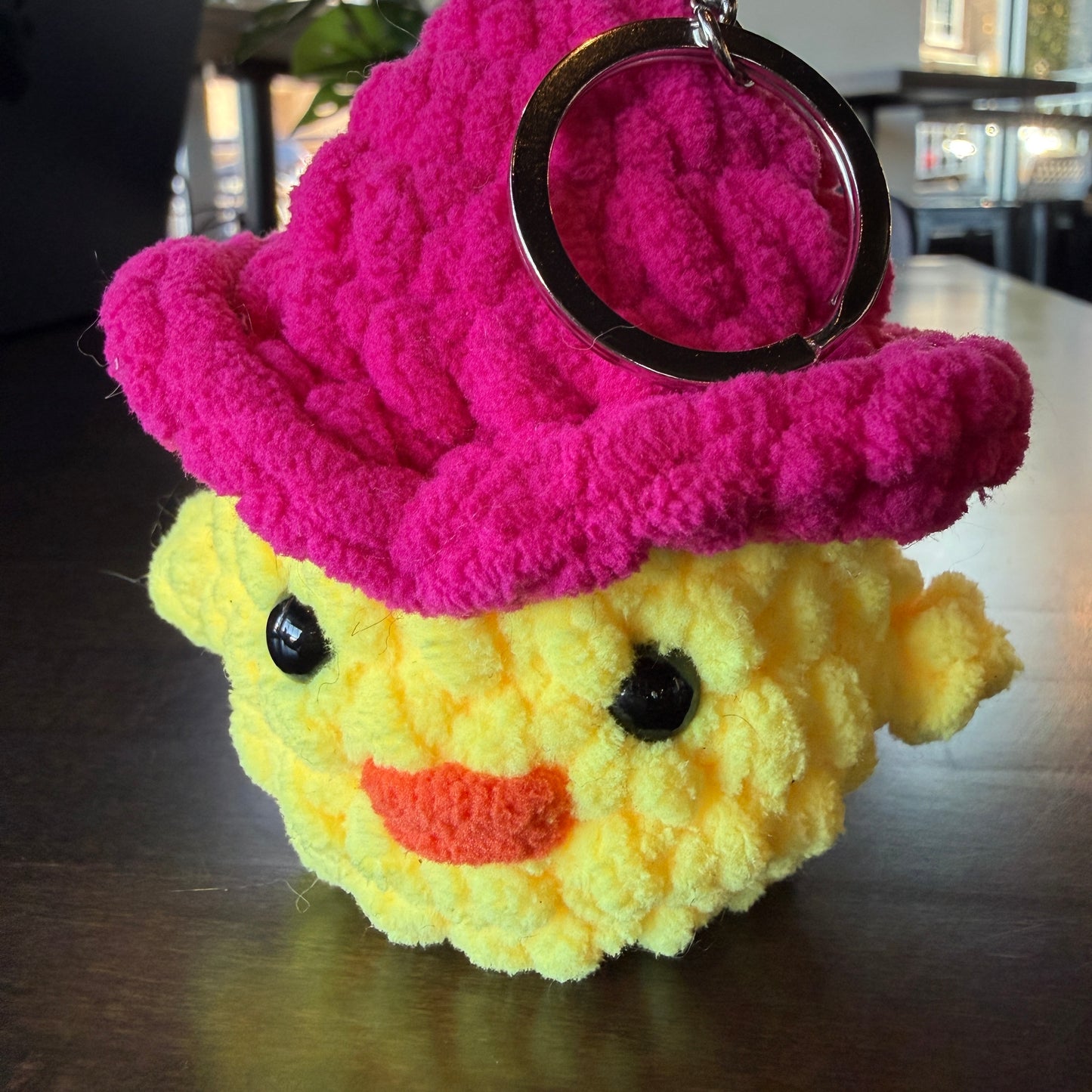 Chickadee Pink Keychain