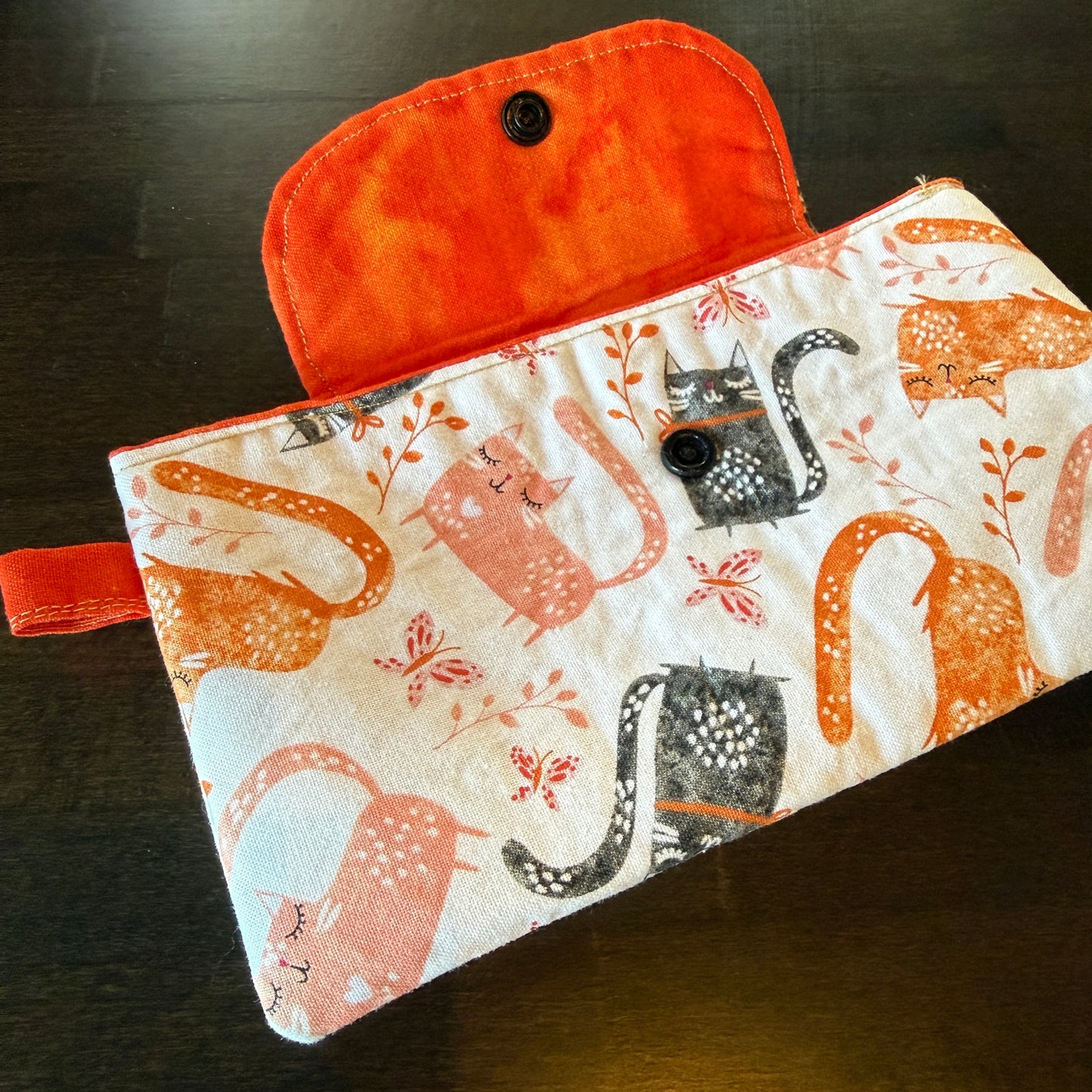 Cellphone Pouch - Cat Orange & Grey