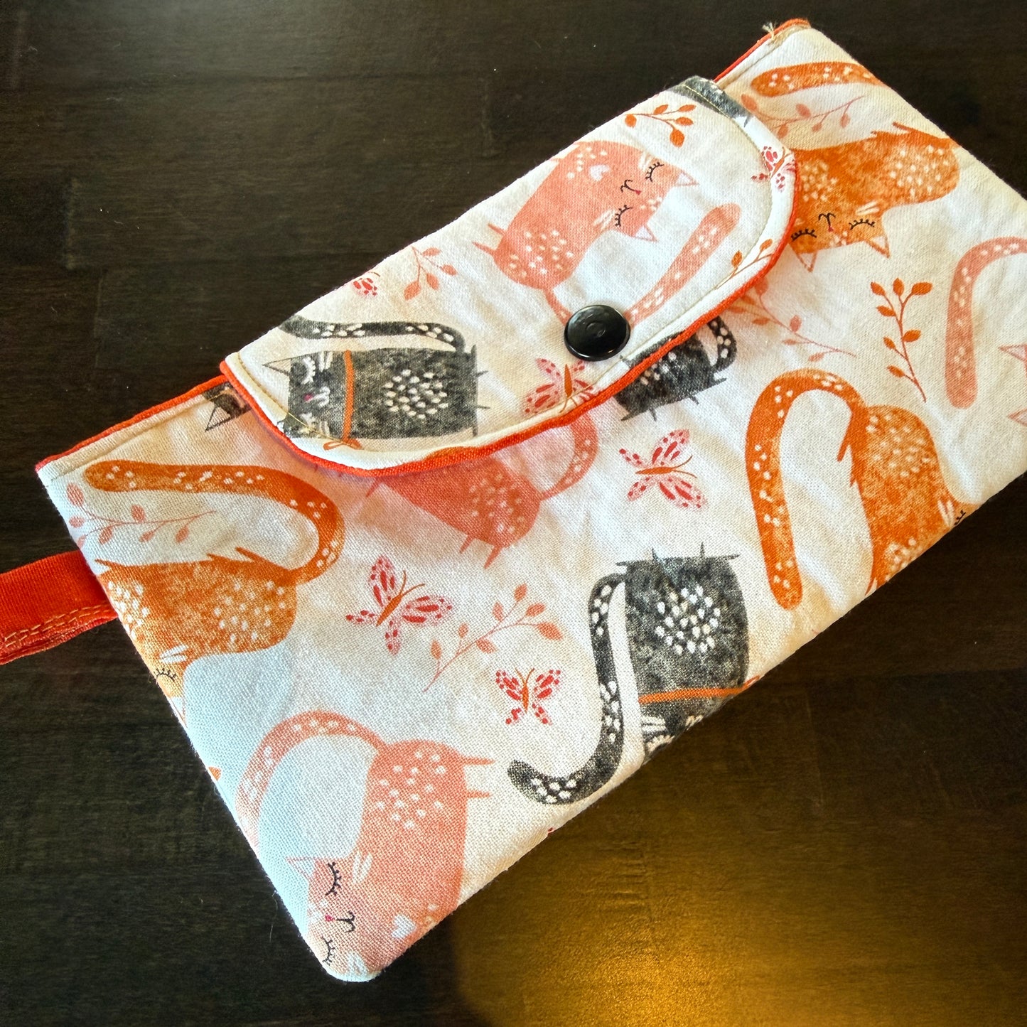 Cellphone Pouch - Cat Orange & Grey