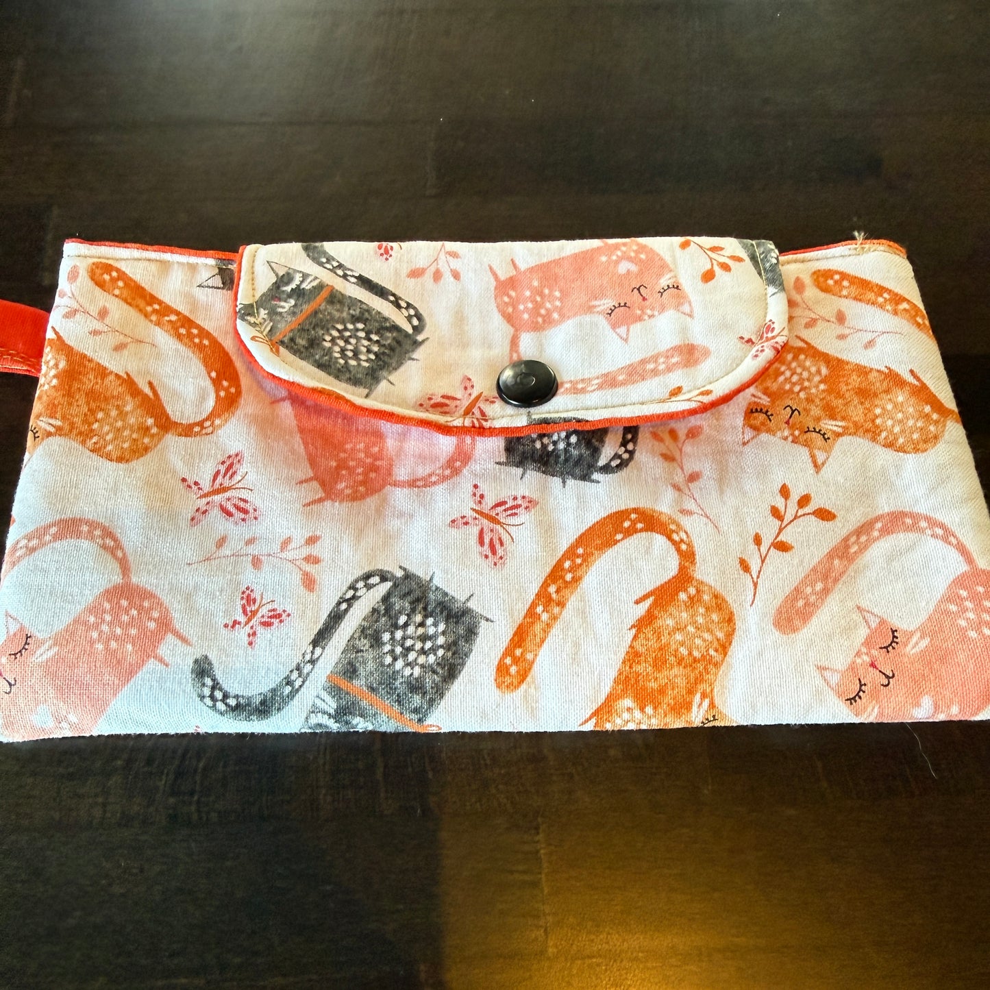 Cellphone Pouch - Cat Orange & Grey