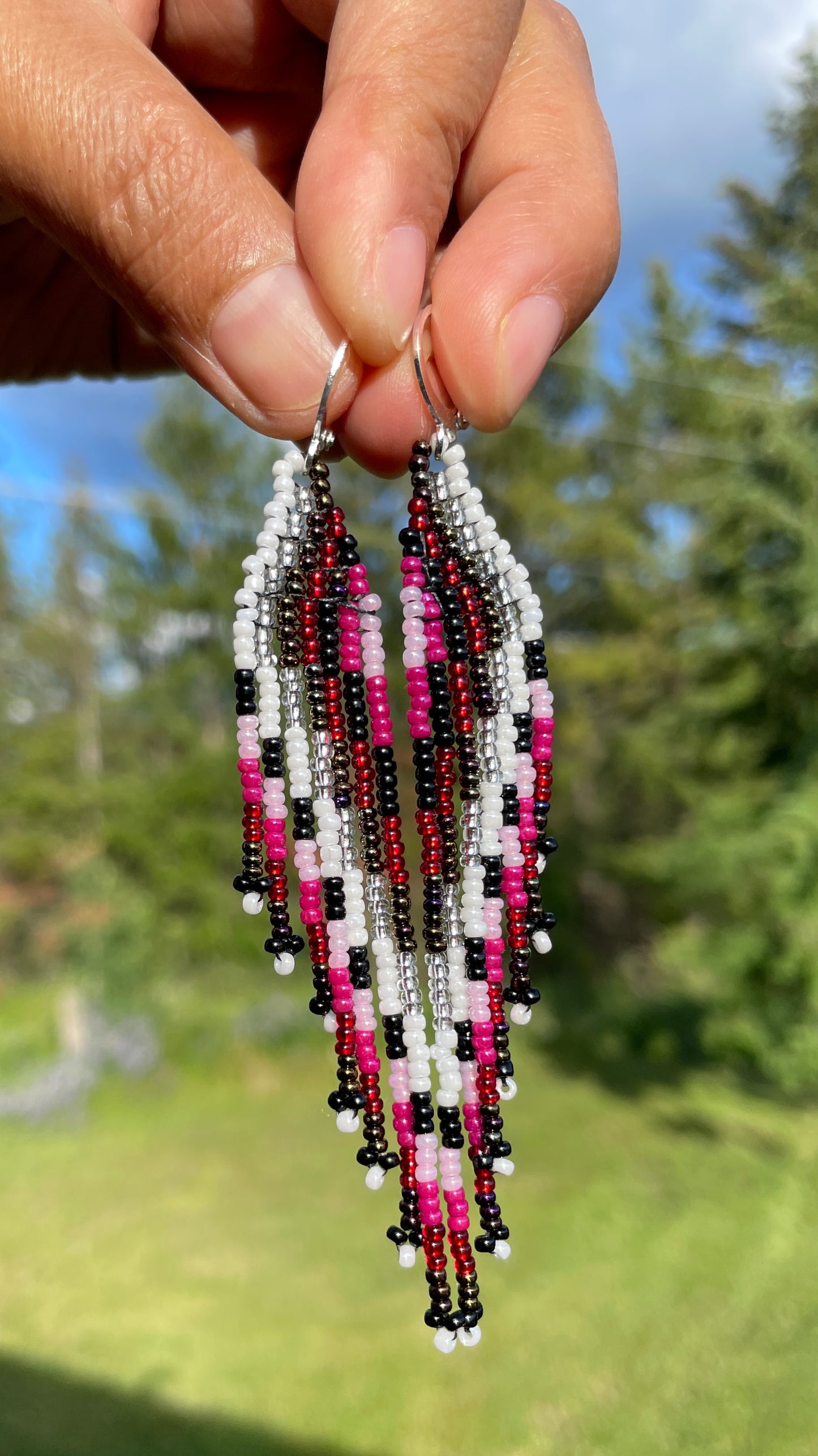 Celestial: Red| Fringe Earrings