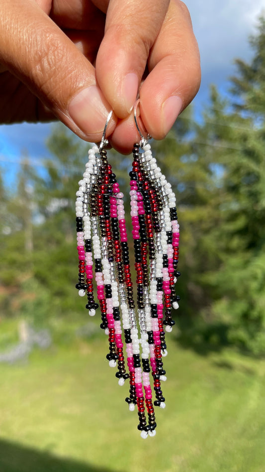 Celestial: Red| Fringe Earrings