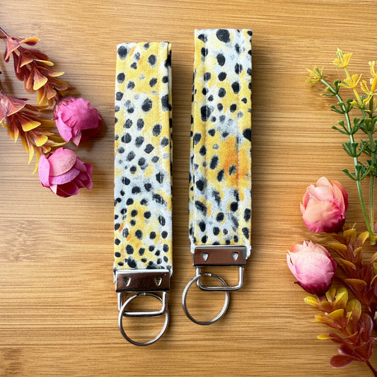 Fabric Key Fob (KF09) - Yellow Animal Print