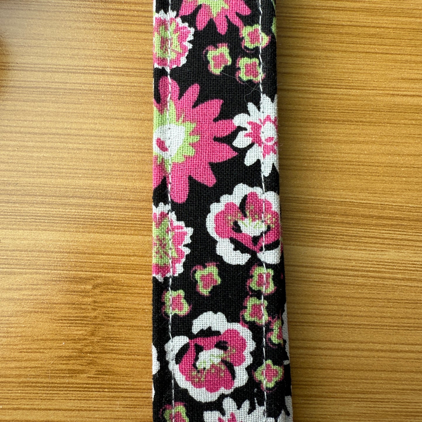 Fabric Key Fob (KF12) - Pink & Black Florals