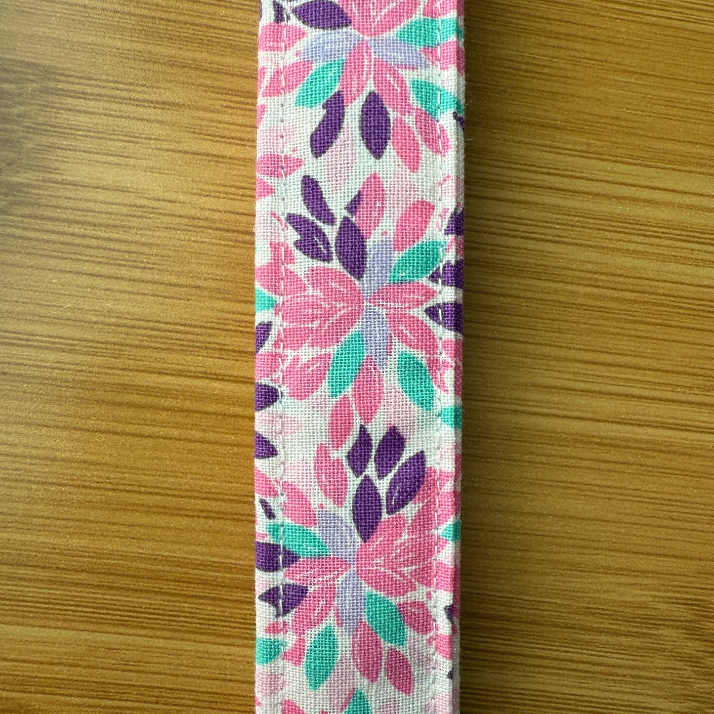 Fabric Key Fob (KF13) - Pink & Aqua Floral