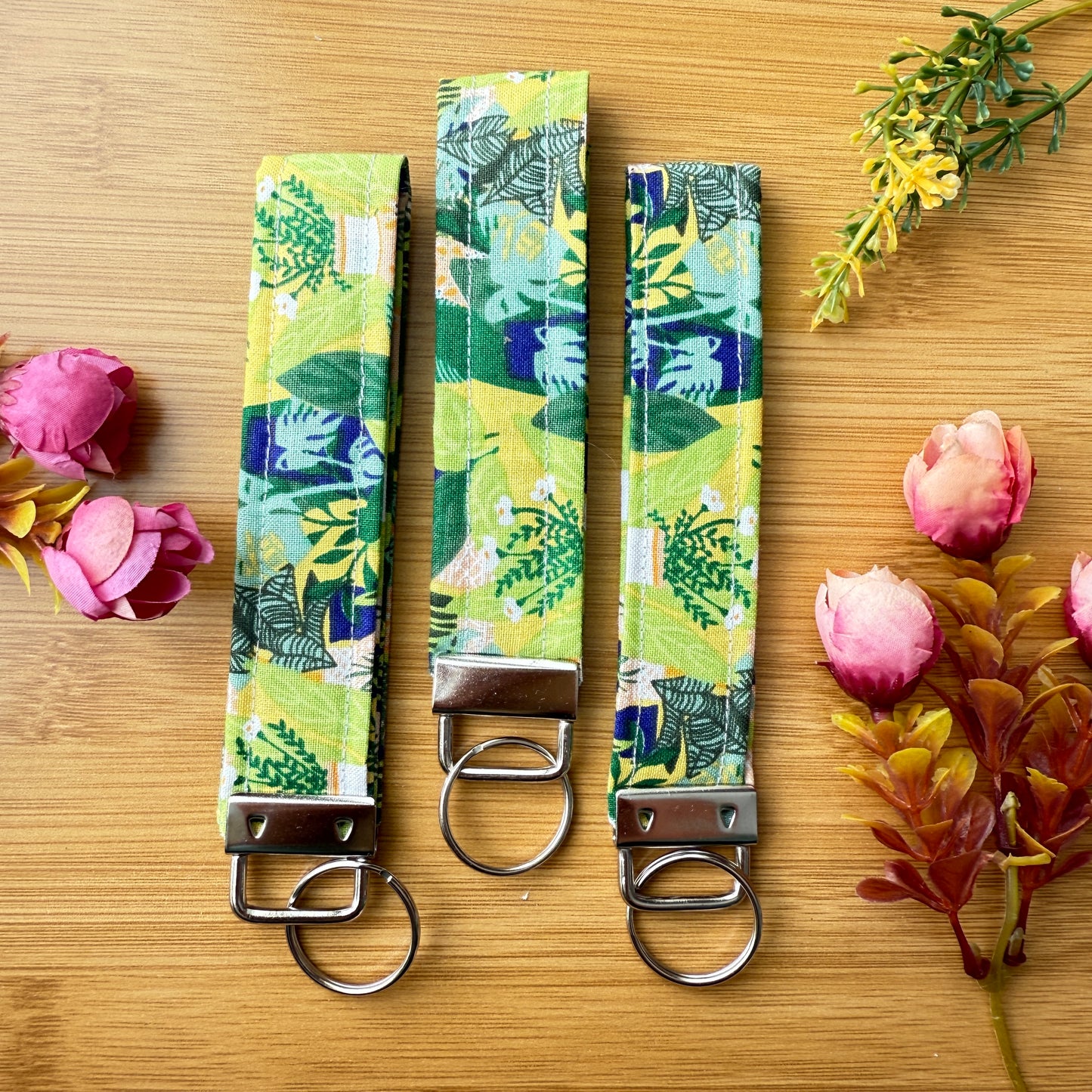 Fabric Key Fob (KF16) - Tropical Green