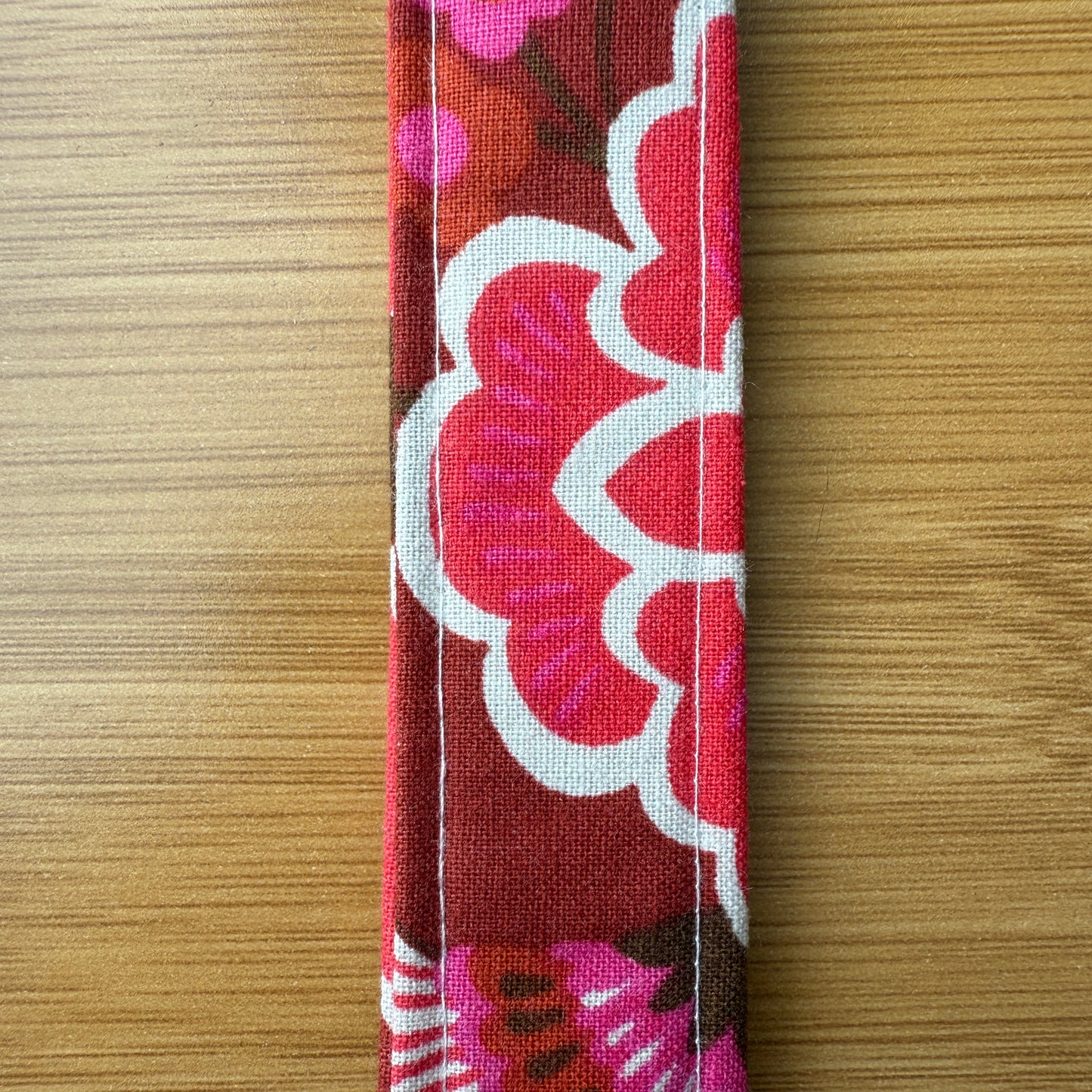 Fabric Key Fob (KF18) - Pink Maroon Flowers