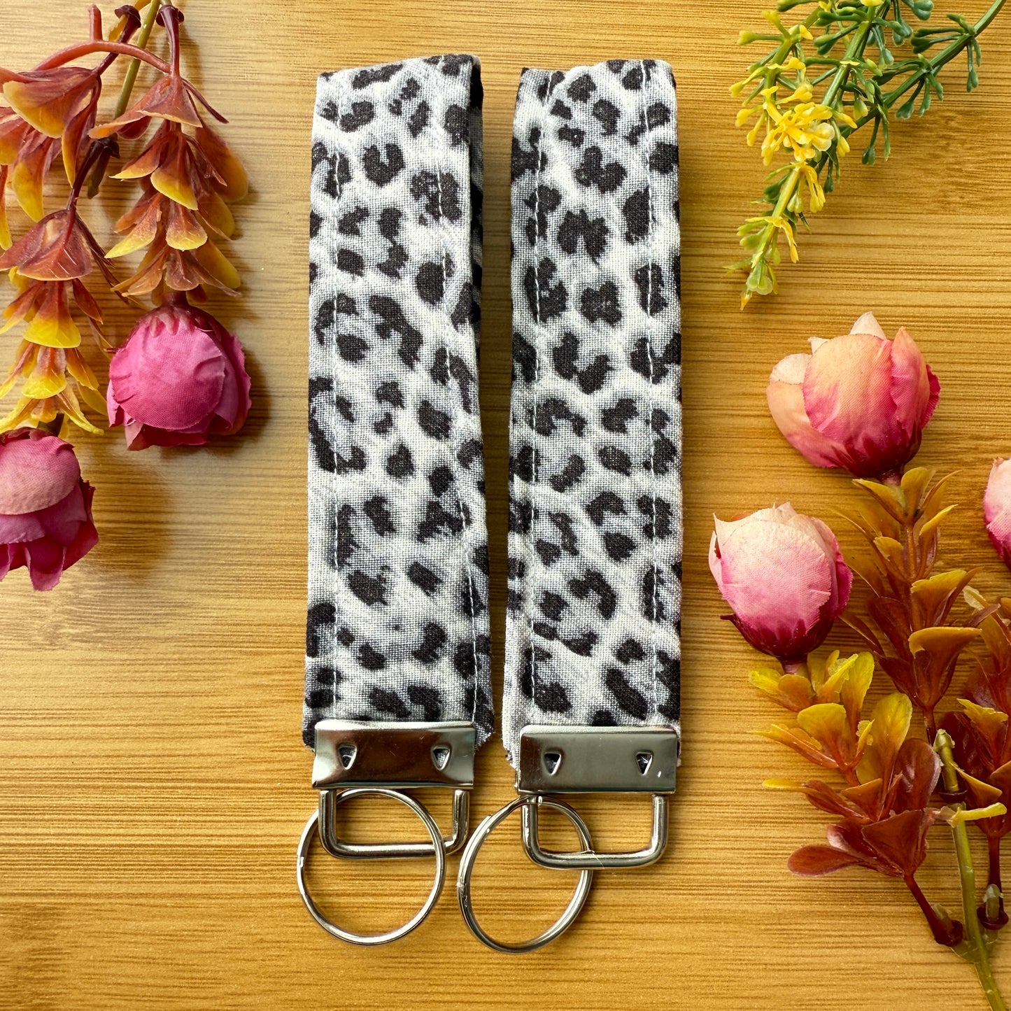 Fabric Key Fob (KF20) - Leopard Print