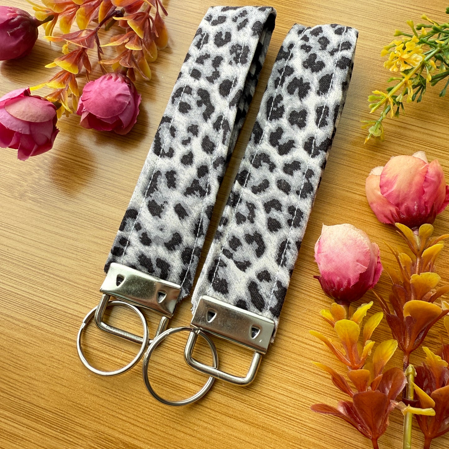 Fabric Key Fob (KF20) - Leopard Print