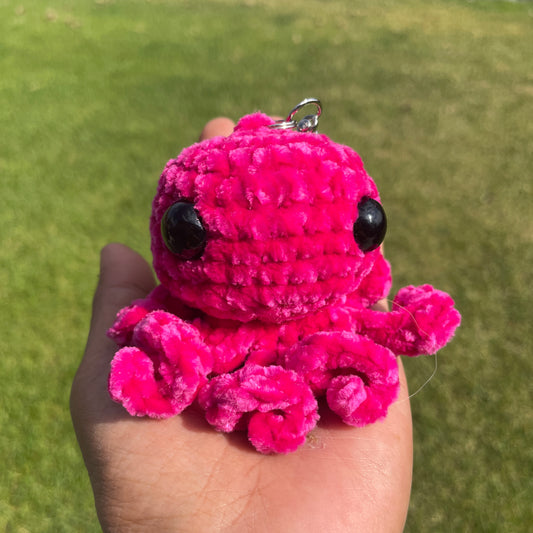 Velvet Octo Plushy Keychain - Hot Pink