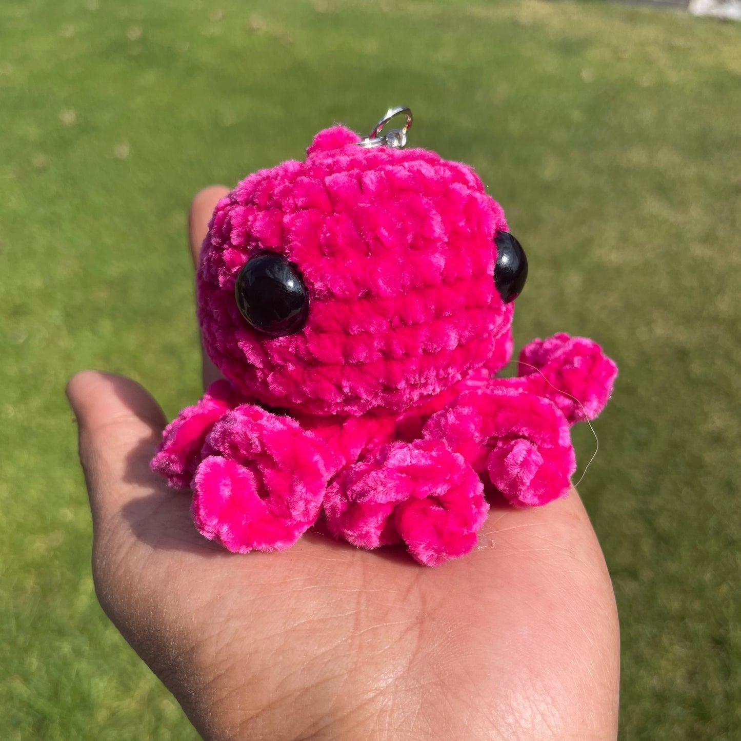 Velvet Octo Plushy Keychain - Hot Pink