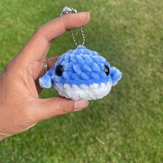 Velvet Whale Plushy Keychain - Blue