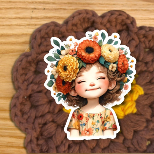 Sticker: FLOWER CROWN GIRLIE (STKR13)