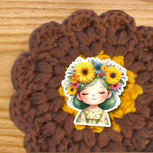 Sticker: FLOWER CROWN GIRLIE (STKR10)